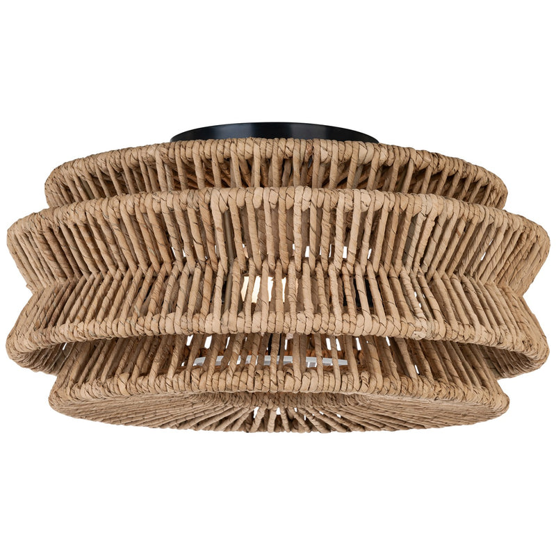 Visual Comfort Signature CHC 4015BZ/NAB LED Semi-Flush Mount, Bronze and Natural Abaca