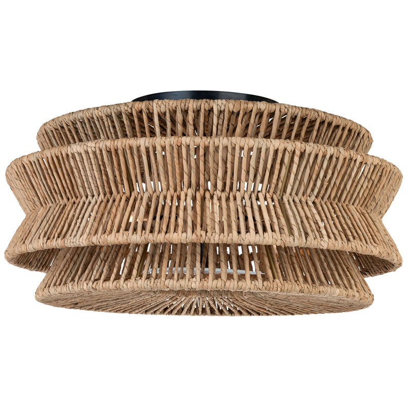 Visual Comfort Signature CHC 4016BZ/NAB LED Semi-Flush Mount, Bronze and Natural Abaca