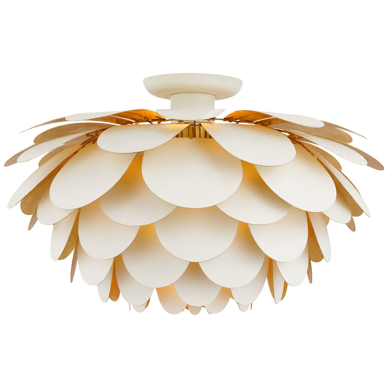 Visual Comfort Signature CHC 4164WHT/G LED Flush Mount, White and Gild