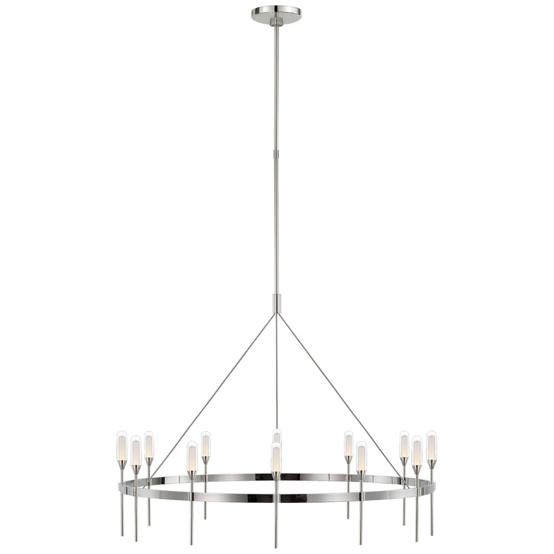 Visual Comfort Signature PB 5031PN-CG LED Chandelier, Polished Nickel