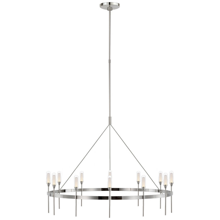 Visual Comfort Signature PB 5031PN-CG LED Chandelier, Polished Nickel