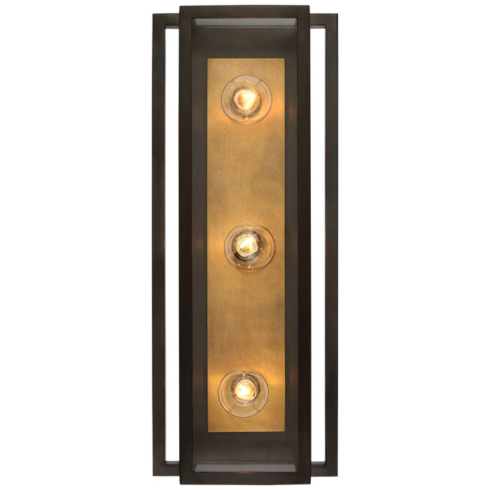 Visual Comfort Signature S 2202BZ/HAB-CG LED Vanity, Bronze and Hand-Rubbed Antique Brass
