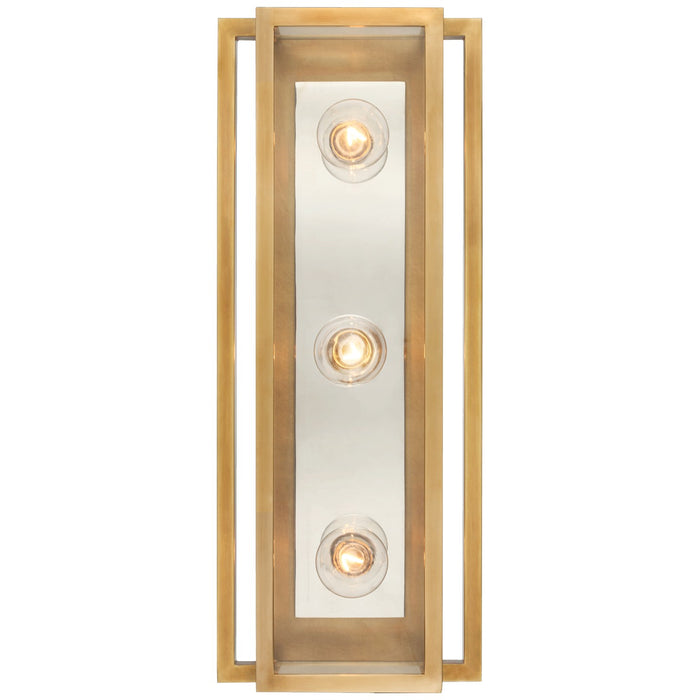 Visual Comfort Signature S 2202HAB/PN-CG LED Vanity, Hand-Rubbed Antique Brass and Polished Nickel