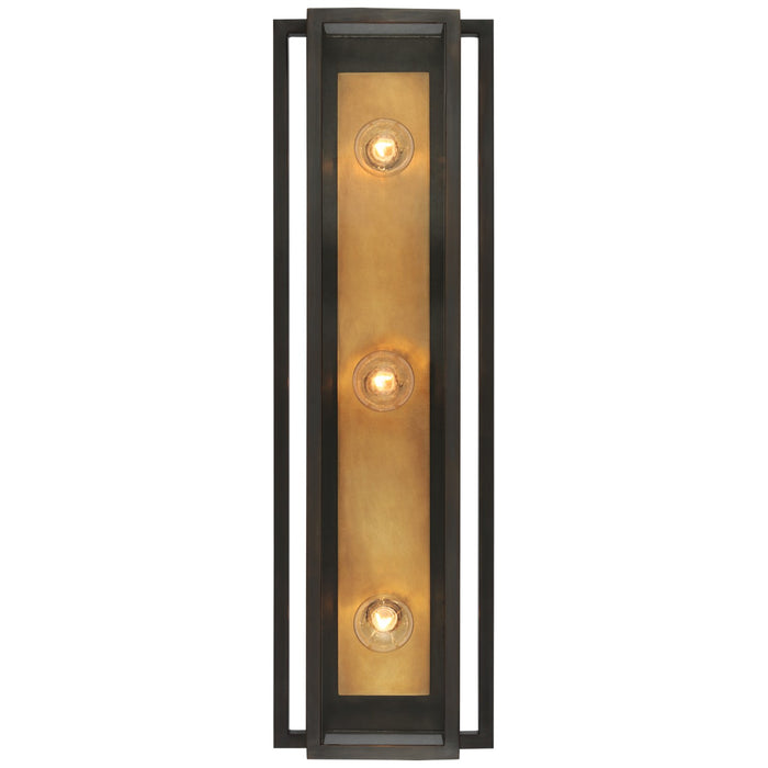 Visual Comfort Signature S 2203BZ/HAB-CG LED Vanity, Bronze and Hand-Rubbed Antique Brass