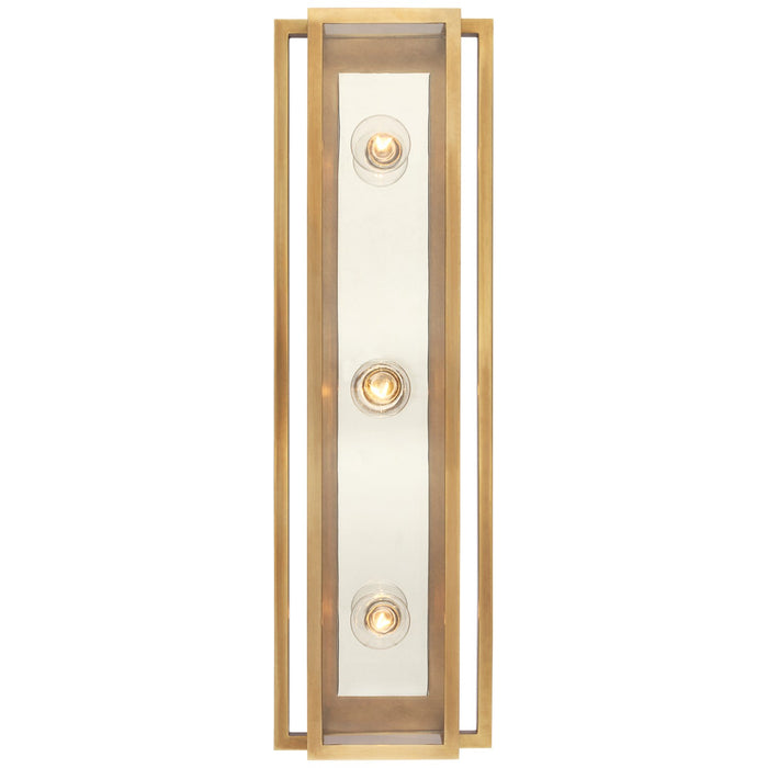 Visual Comfort Signature S 2203HAB/PN-CG LED Vanity, Hand-Rubbed Antique Brass and Polished Nickel