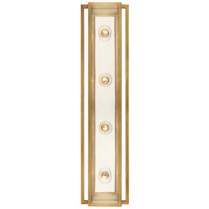 Visual Comfort Signature S 2204HAB/PN-CG LED Vanity, Hand-Rubbed Antique Brass and Polished Nickel