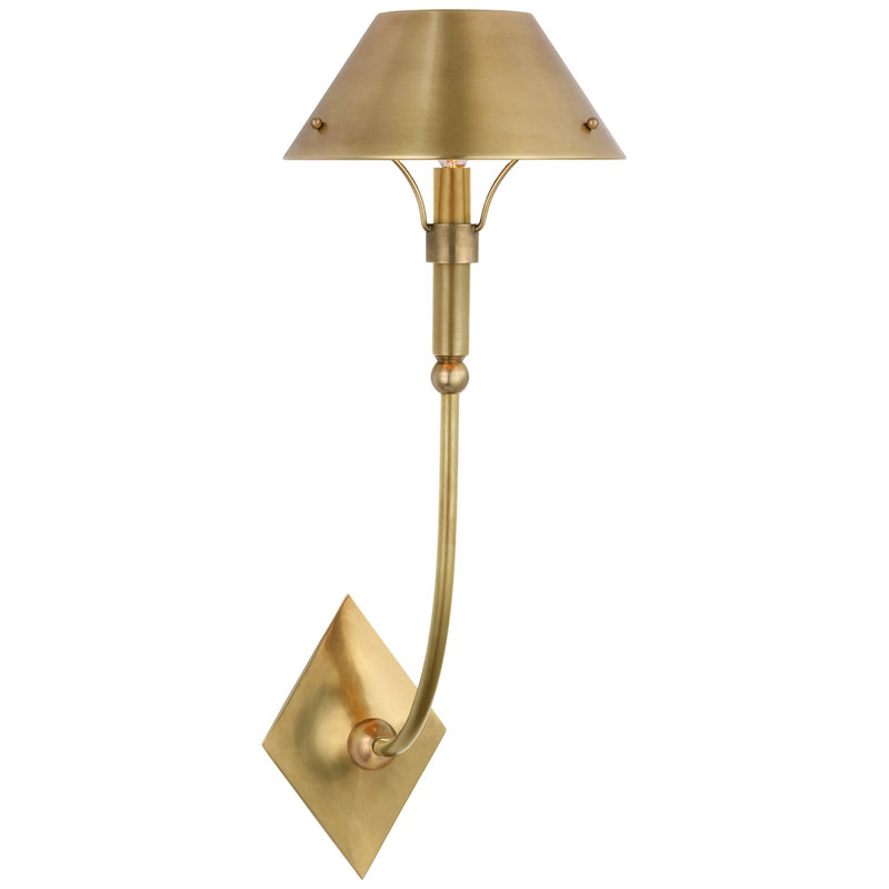Visual Comfort Signature TOB 2722HAB-HAB LED Wall Sconce, Hand-Rubbed Antique Brass