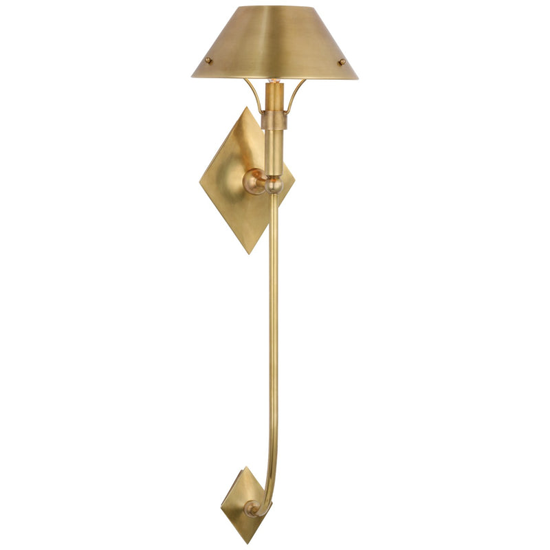 Visual Comfort Signature TOB 2723HAB-HAB LED Wall Sconce, Hand-Rubbed Antique Brass
