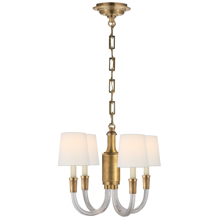 Visual Comfort Signature TOB 5031HAB-L Four Light Chandelier, Crystal with Brass
