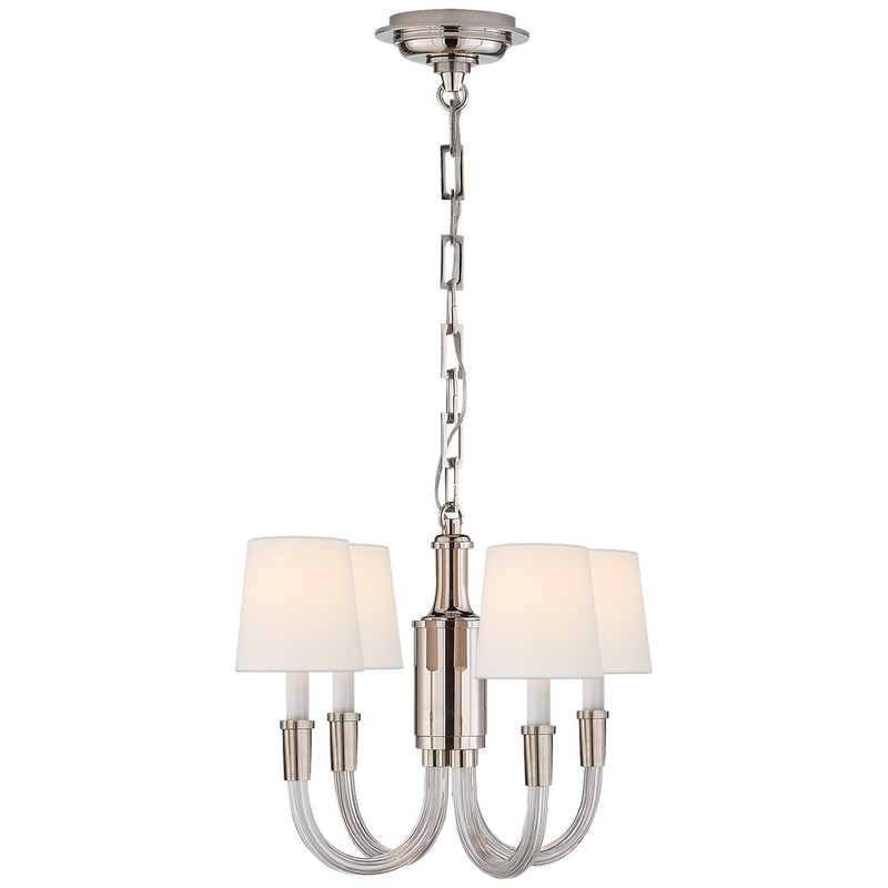 Visual Comfort Signature TOB 5031PN-L Four Light Chandelier, Crystal with Polished Nickel