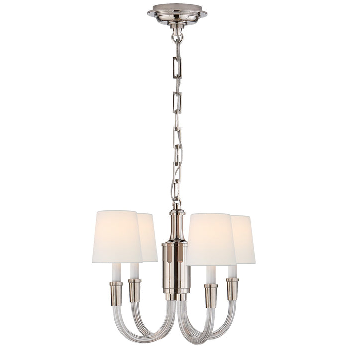 Visual Comfort Signature TOB 5031PN-L Four Light Chandelier, Crystal with Polished Nickel