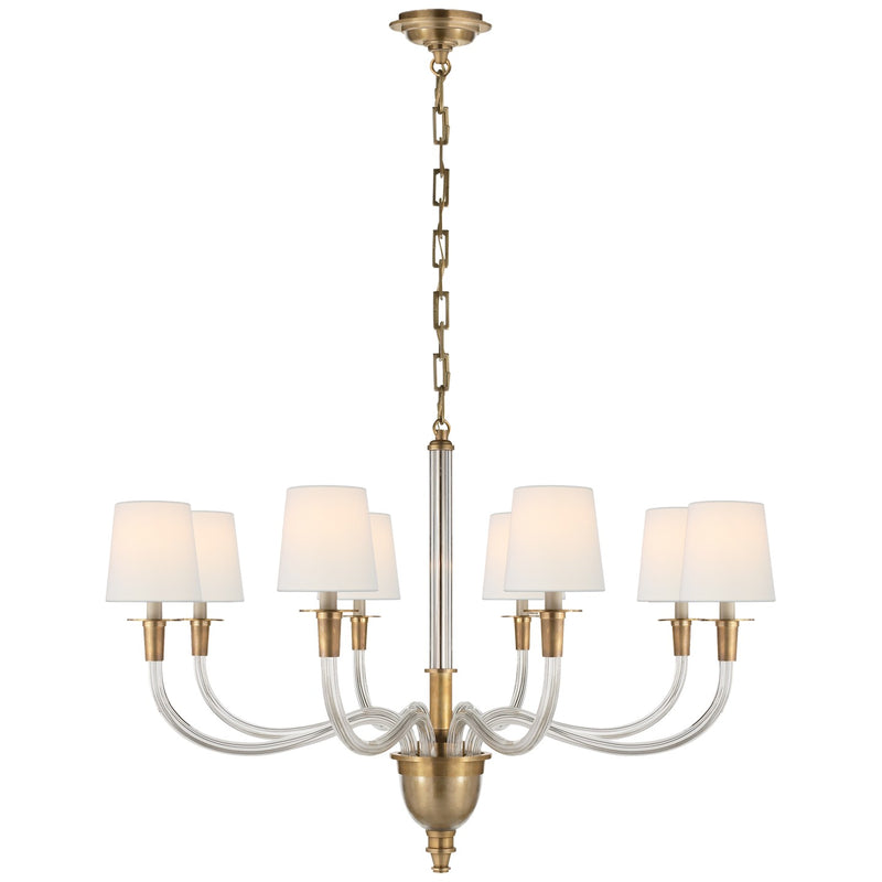 Visual Comfort Signature TOB 5032HAB-L Eight Light Chandelier, Hand-Rubbed Antique Brass
