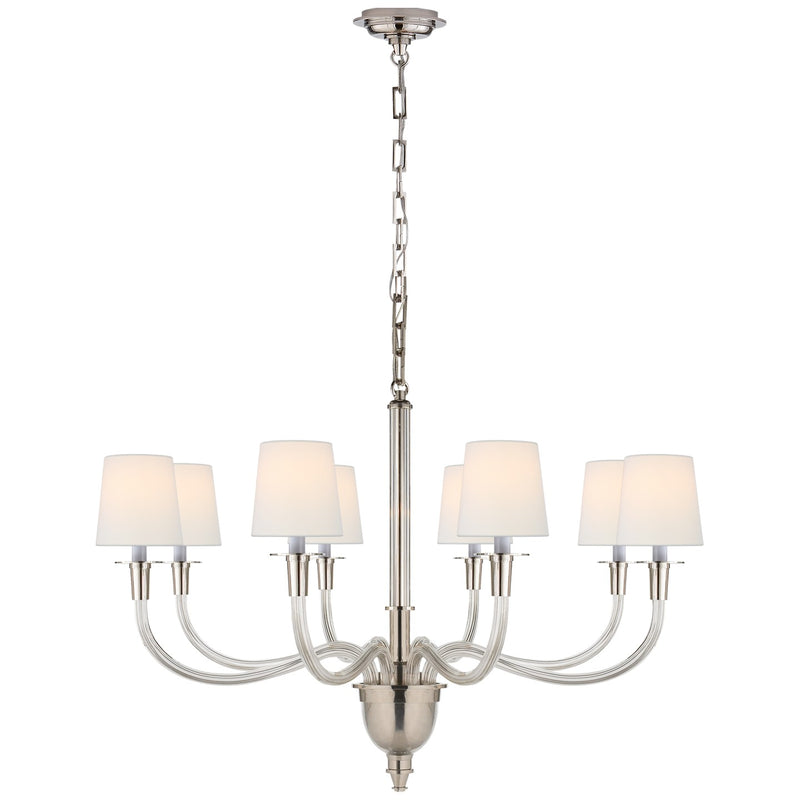 Visual Comfort Signature TOB 5032PN-L Eight Light Chandelier, Polished Nickel