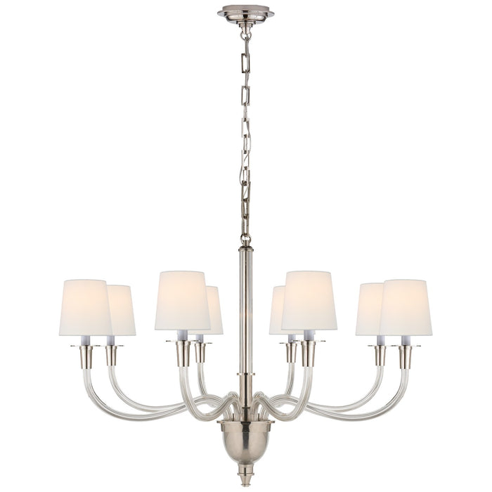 Visual Comfort Signature TOB 5032PN-L Eight Light Chandelier, Polished Nickel