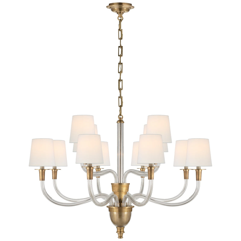 Visual Comfort Signature TOB 5033HAB-L 12 Light Chandelier, Hand-Rubbed Antique Brass