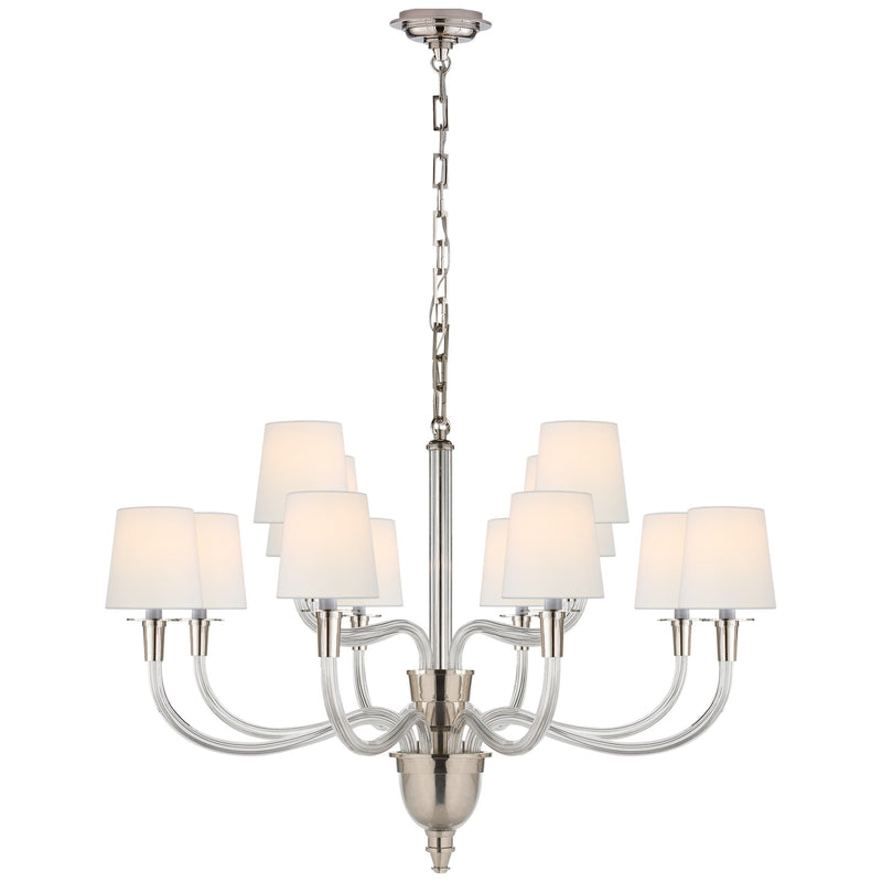 Visual Comfort Signature TOB 5033PN-L 12 Light Chandelier, Polished Nickel