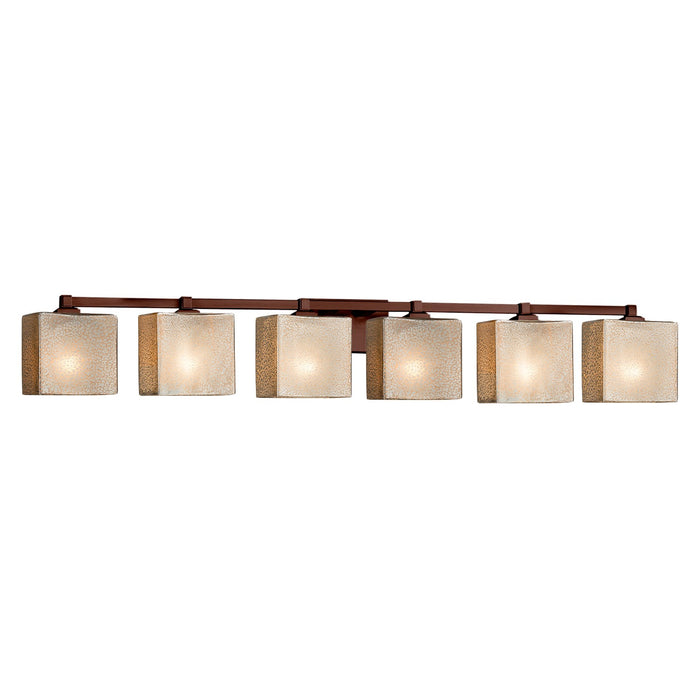 Justice Designs FSN-8436-55-MROR-DBRZ Six Light Bath Bar, Dark Bronze