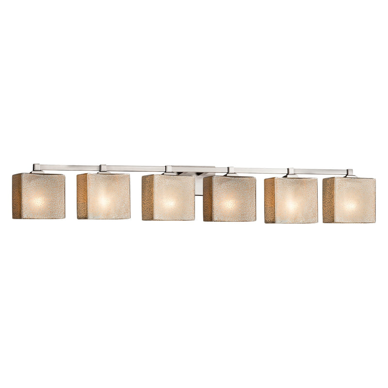 Justice Designs FSN-8436-55-MROR-NCKL Six Light Bath Bar, Brushed Nickel