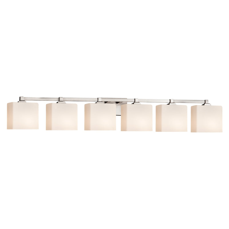 Justice Designs FSN-8436-55-OPAL-NCKL-LED6-4200 LED Bath Bar, Brushed Nickel