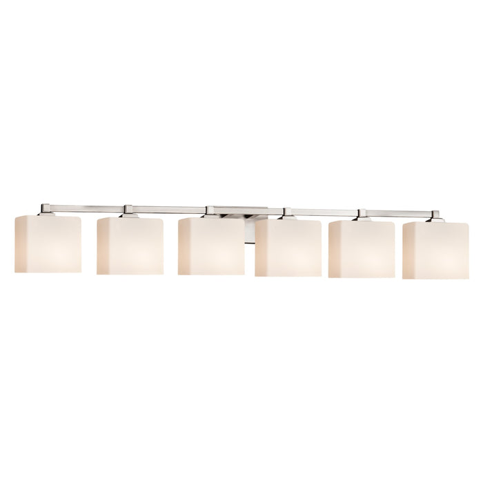 Justice Designs FSN-8436-55-OPAL-NCKL-LED6-4200 LED Bath Bar, Brushed Nickel