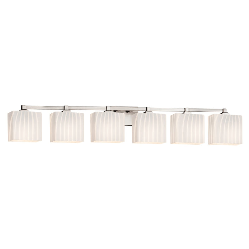 Justice Designs FSN-8436-55-RBON-NCKL-LED6-4200 LED Bath Bar, Brushed Nickel