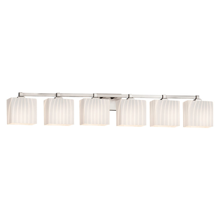 Justice Designs FSN-8436-55-RBON-NCKL-LED6-4200 LED Bath Bar, Brushed Nickel