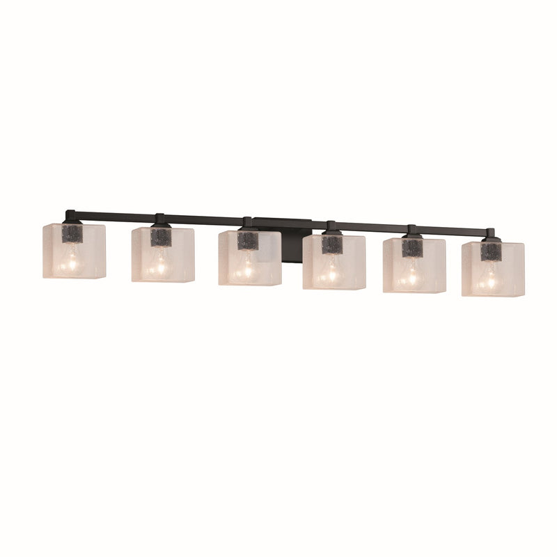 Justice Designs FSN-8436-55-SEED-MBLK Six Light Bath Bar, Matte Black