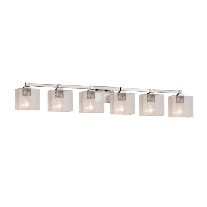 Justice Designs FSN-8436-55-SEED-NCKL Six Light Bath Bar, Brushed Nickel