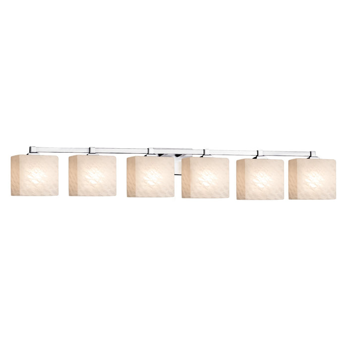 Justice Designs FSN-8436-55-WEVE-CROM Six Light Bath Bar, Polished Chrome