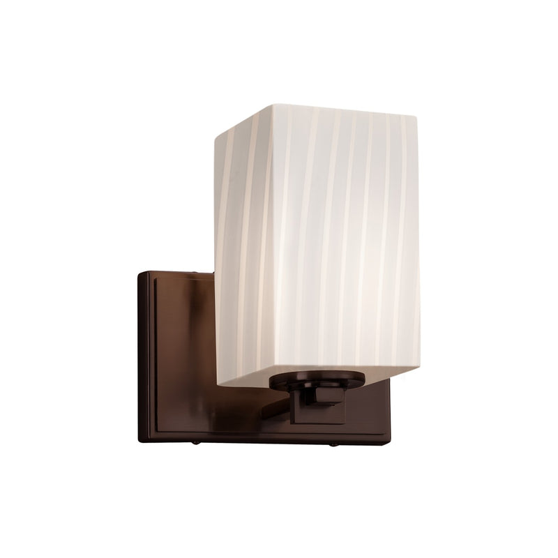Justice Designs FSN-8441-15-RBON-DBRZ One Light Wall Sconce, Dark Bronze