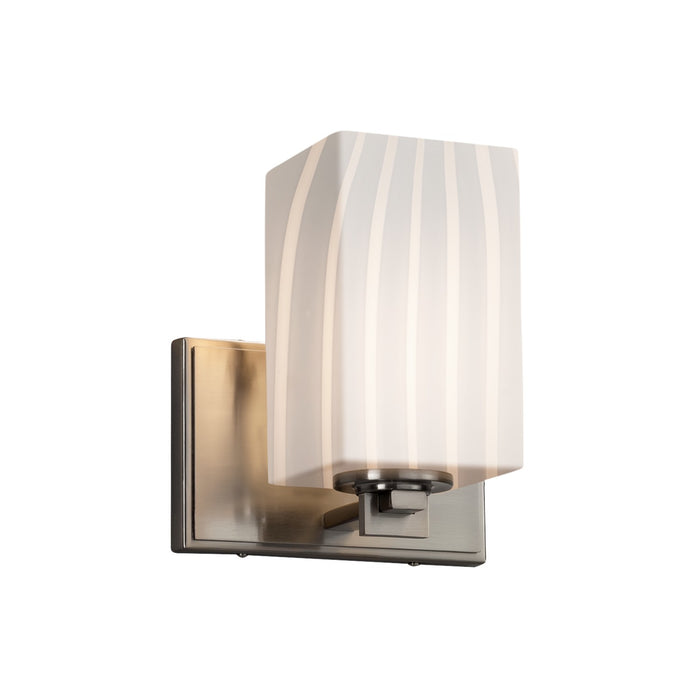 Justice Designs FSN-8441-15-RBON-NCKL One Light Wall Sconce, Brushed Nickel