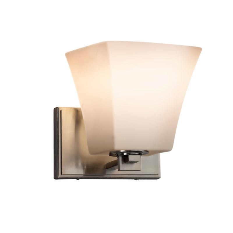 Justice Designs FSN-8441-40-OPAL-NCKL One Light Wall Sconce, Brushed Nickel