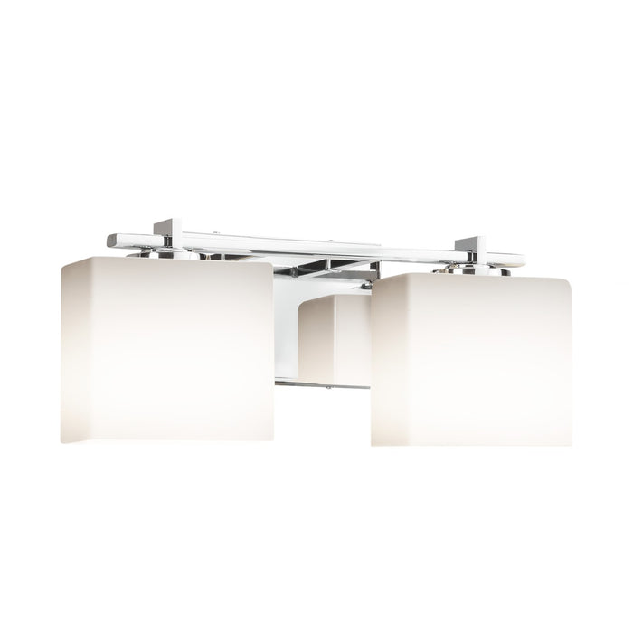 Justice Designs FSN-8442-55-OPAL-CROM Two Light Bath Bar, Polished Chrome