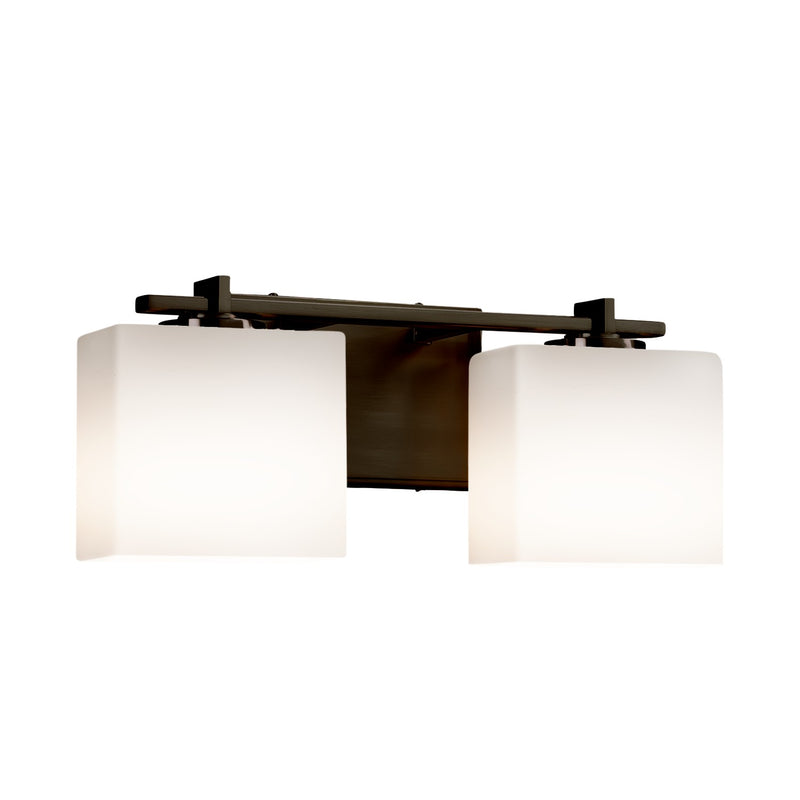 Justice Designs FSN-8442-55-OPAL-DBRZ Two Light Bath Bar, Dark Bronze