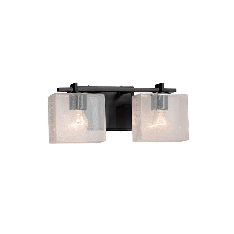 Justice Designs FSN-8442-55-SEED-MBLK Two Light Bath Bar, Matte Black