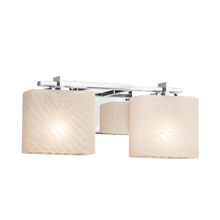 Justice Designs FSN-8442-55-WEVE-CROM Two Light Bath Bar, Polished Chrome