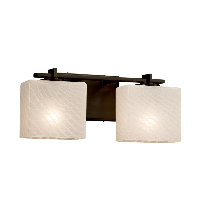 Justice Designs FSN-8442-55-WEVE-DBRZ Two Light Bath Bar, Dark Bronze