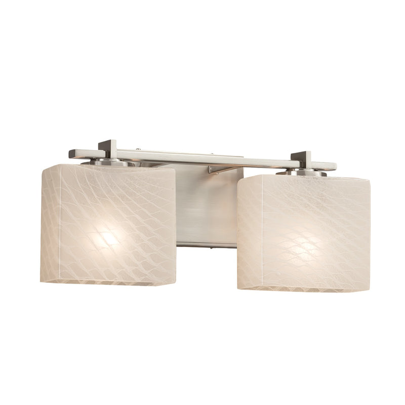 Justice Designs FSN-8442-55-WEVE-NCKL Two Light Bath Bar, Brushed Nickel
