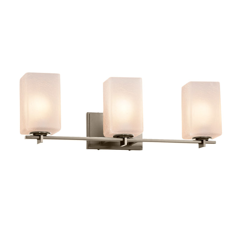 Justice Designs FSN-8443-15-FRCR-NCKL Three Light Bath Bar, Brushed Nickel