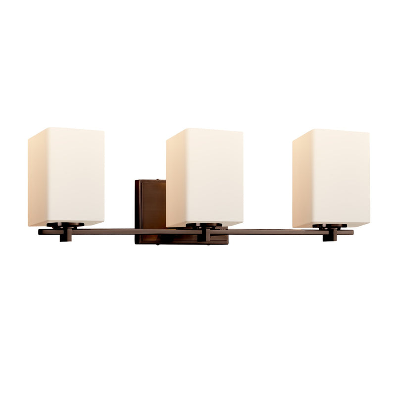 Justice Designs FSN-8443-15-OPAL-DBRZ-LED3-2100 LED Bath Bar, Dark Bronze