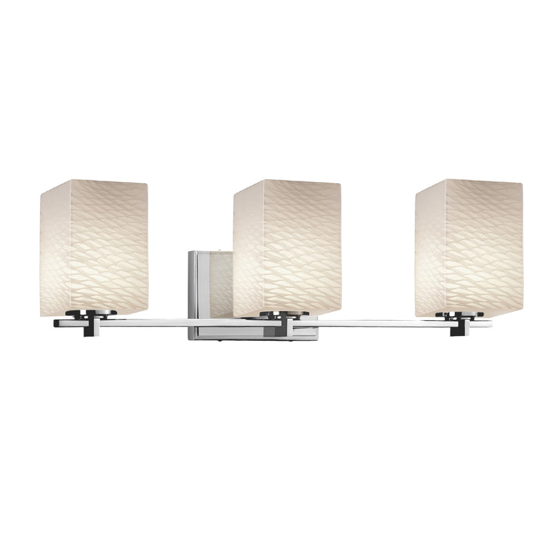 Justice Designs FSN-8443-15-WEVE-CROM-LED3-2100 LED Bath Bar, Polished Chrome