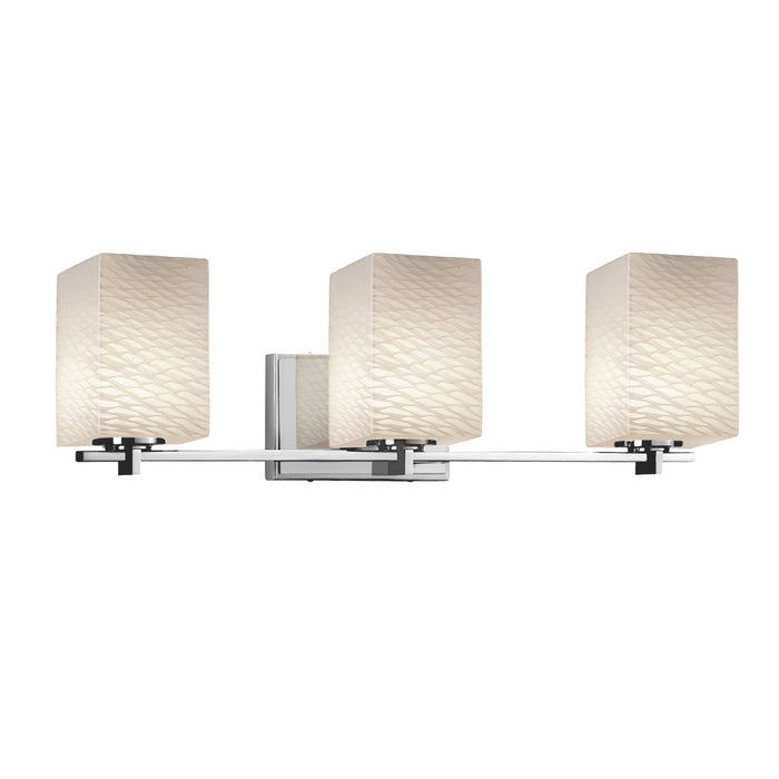 Justice Designs FSN-8443-15-WEVE-CROM-LED3-2100 LED Bath Bar, Polished Chrome