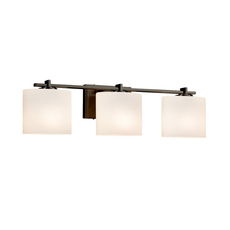 Justice Designs FSN-8443-30-OPAL-DBRZ Three Light Bath Bar, Dark Bronze