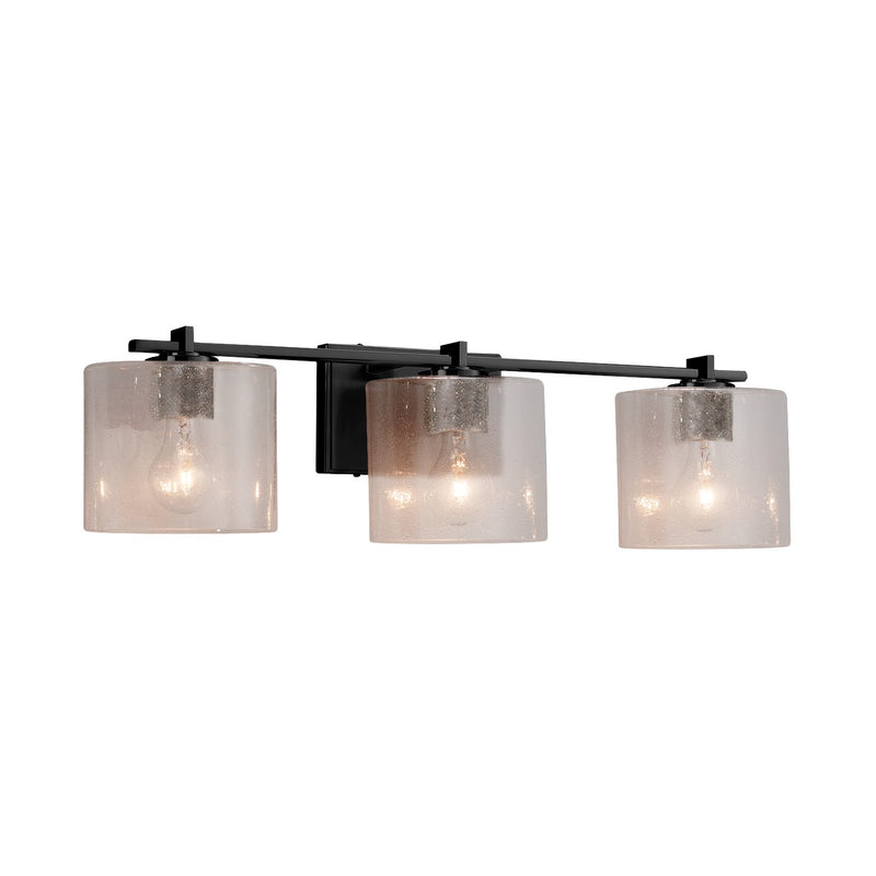 Justice Designs FSN-8443-30-SEED-MBLK Three Light Bath Bar, Matte Black
