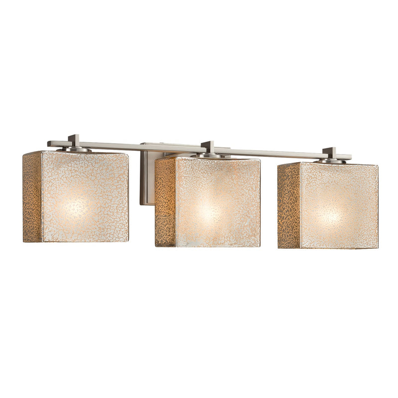 Justice Designs FSN-8443-55-MROR-NCKL Three Light Bath Bar, Brushed Nickel