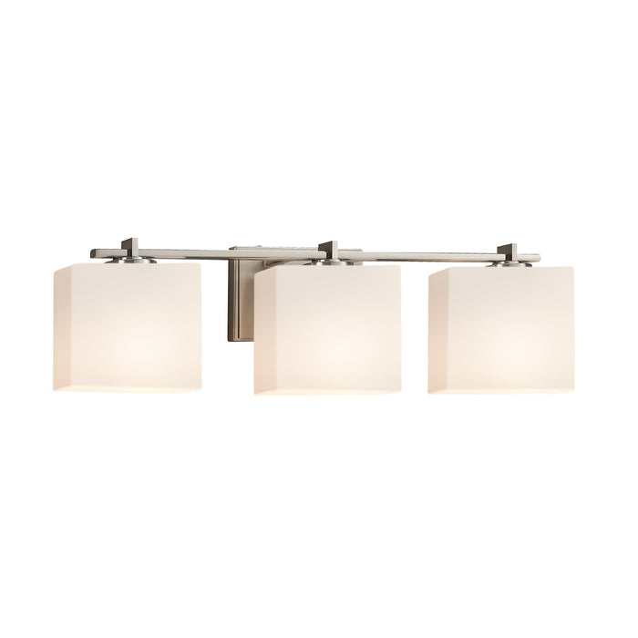Justice Designs FSN-8443-55-OPAL-NCKL Three Light Bath Bar, Brushed Nickel