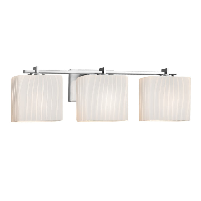 Justice Designs FSN-8443-55-RBON-CROM Three Light Bath Bar, Polished Chrome