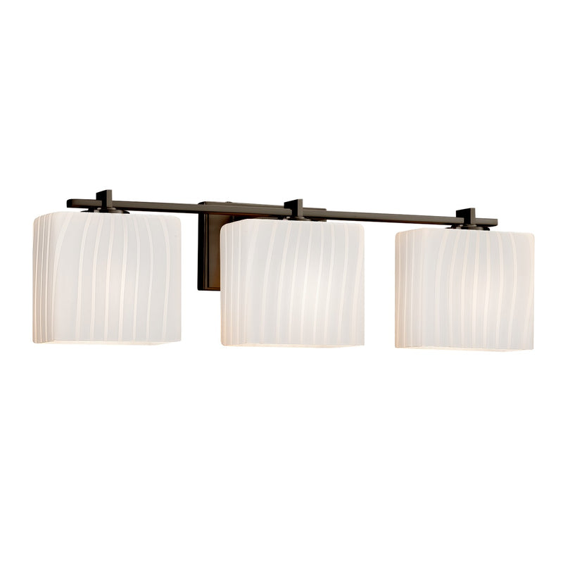 Justice Designs FSN-8443-55-RBON-DBRZ Three Light Bath Bar, Dark Bronze