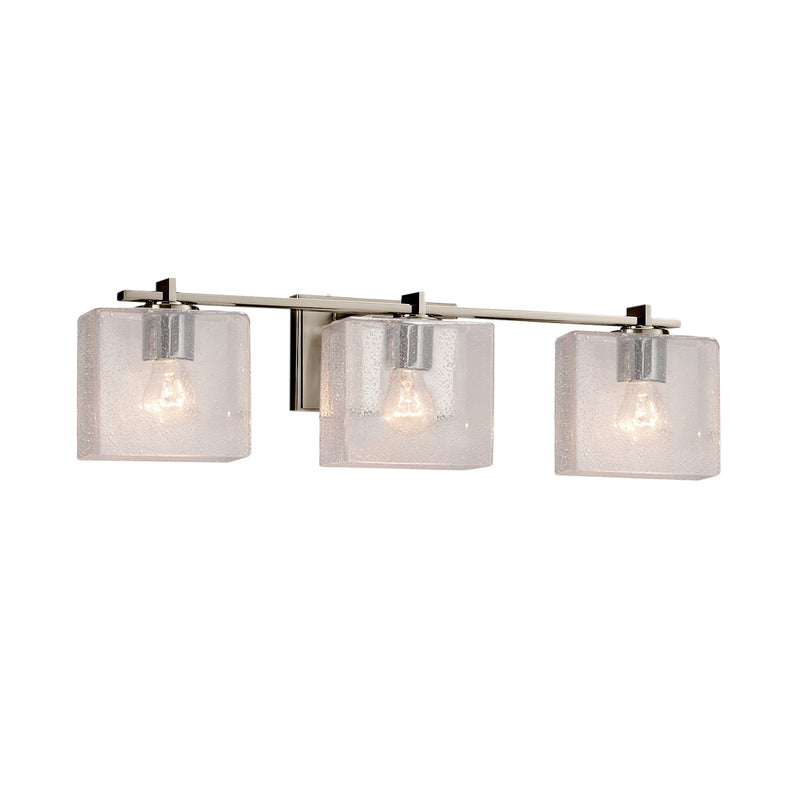 Justice Designs FSN-8443-55-SEED-NCKL Three Light Bath Bar, Brushed Nickel