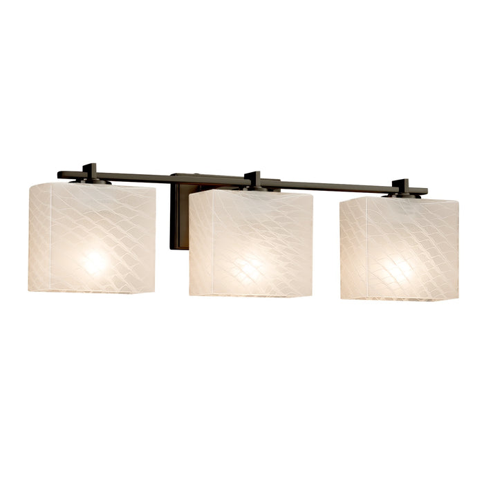Justice Designs FSN-8443-55-WEVE-DBRZ Three Light Bath Bar, Dark Bronze